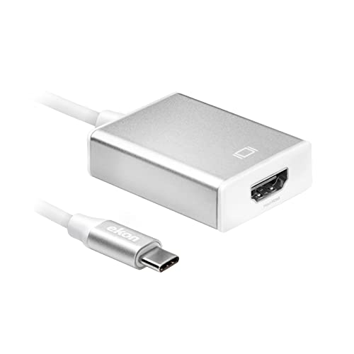 ekon Adaptador USB-C HDMI, Conector HDMI, Cable Mini USB-C, 15,5 cm, para TV, Smart TV, Apple MacBook, portátil, proyector, Smartphone, Tablet