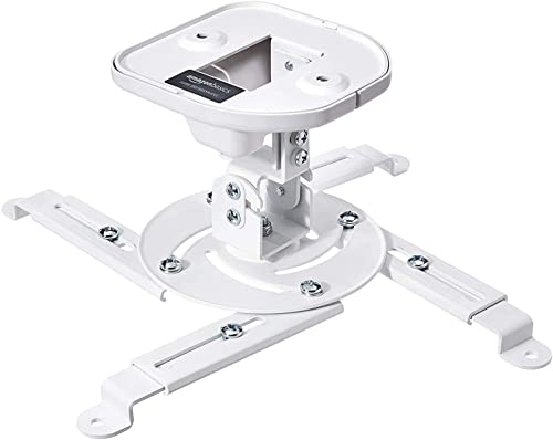 Amazon Basics Tilting Projector Bracket Mount for Ceiling and Wall, 15 kg / 33lbs Capacity, White