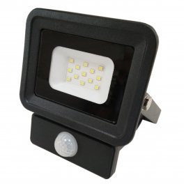 Proyector LED 10 W con detector negro IP65 color blanco del día 6000 K 850 lumens