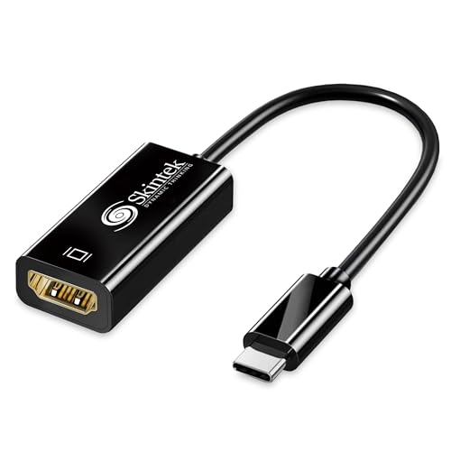 Skintek SK-04-TCH Adaptador USB C Tipo C a HDMI, 4K 1080p 60Hz, Macho a Hembra para conectar PC/Notebook/Mac con Salida USB C a Monitor,Proyector con Entrada HDMI. Cable de 15 cm.