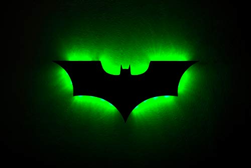 keivmlvt Lámpara de Pared LED con Control Remoto Batman Luz de Noche de proyección Colorida para Dormitorio KTV Pasillo Fondo Decoración de Pared Iluminación (USB)