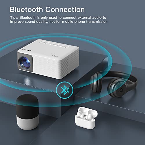 Mini Proyector WiFi Bluetooth con Tripode, AKIYO Portátil Proyector Soporta Full HD 1080P, Videoproyector Cine en Casa, para iOS/Android/USB/TV Stick/HDMI, Regalo para Niños