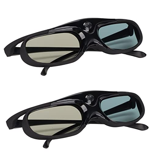 Sxhlseller 2 Gafas 3D DLP Link, Gafas 3D con Obturador Activo de 144 Hz, Gafas 3D con Lente LCD Compatibles con Todos los Proyectores DLP 3D, Gafas de Visión 3D