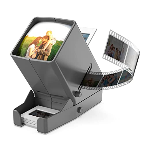 DIGITNOW! Visor de Diapositivas y Negativos de 35 mm, Visor de películas de Escritorio con luz Diurna LED con operación de batería de Aumento 3X (Incluidas baterías 4AA)