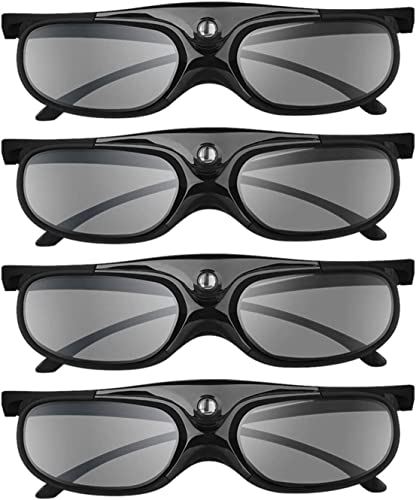 Elikliv - Gafas 3D 144 Hz 3D DLP-Link Recargables compatibles con BenQ Optoma Dell Acer Proyector Viewsonic DLP Proyectores 3D (4 unidades)