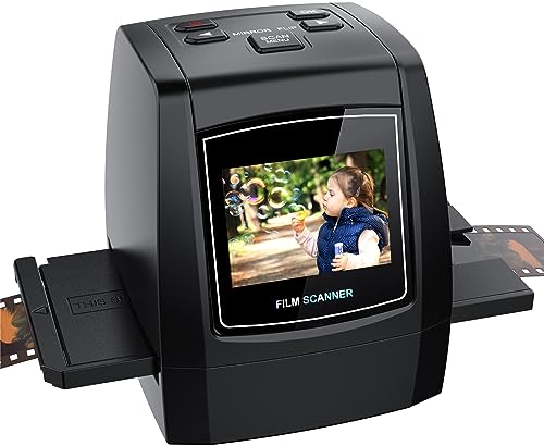 Mini escáner Digital de películas y Diapositivas - Convierte Negativos y Diapositivas de 35 mm, 126, 110, Super 8 y 8 mm en imágenes JPEG de 22 megapíxeles - Pantalla LCD de 2,4 Pulgadas
