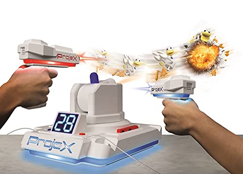 Bizak Projex Proyector de juegos arcade, 2 pistolas laser y 1 proyector de objetos animados, 3 niveles de dificultad, regalo para niños y niñas a partir de 6 años (62942703)