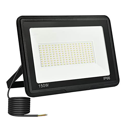 toobettp Foco LED Exterior,Proyector LED 150W, 15000LM Focos LED Exterior 6500K Blanco Frío Impermeable IP66 Proyectores LED Exteriores, para Garaje,Jardín,Patio,Parque