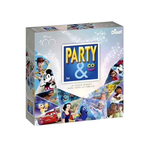 Diset - Party & co Disney 100 Aniversario, Juego de Mesa para niños a Partir de 4 años