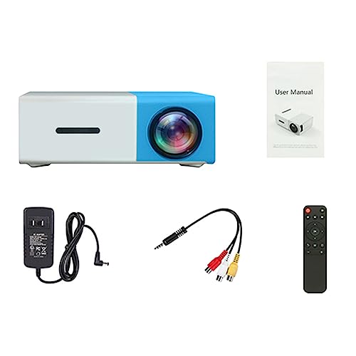 Mini proyector LED, proyectores de video con dos colores para teléfono móvil conectables, compatible con Full HD 1080P, para cine en casa, azul y blanco