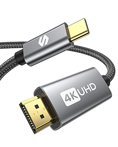 Silkland USB C HDMI 4K 2M, [2021 Updated] Cable USB C a HDMI (Compatible con Thunderbolt 3), Tipo C HDMI para MacBook Pro/Air, iPad Pro 2020, iMac, XPS 15/13, Surface Book, Galaxy S21 S20, Huawei