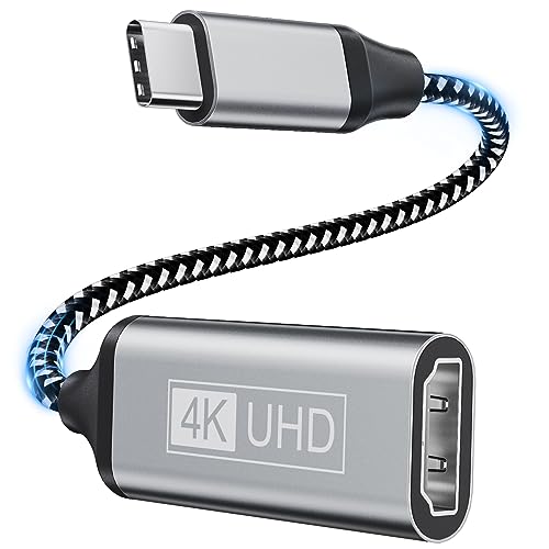 Adaptador USB C a HDMI, USB C HDMI Adaptador 4K con Salida de Audio Compatible con Thunderbolt 3, MacBook Pro/Air, iPad, Surface Book, Pixelbook, DELL XPS, Huawei, Samsung Galaxy
