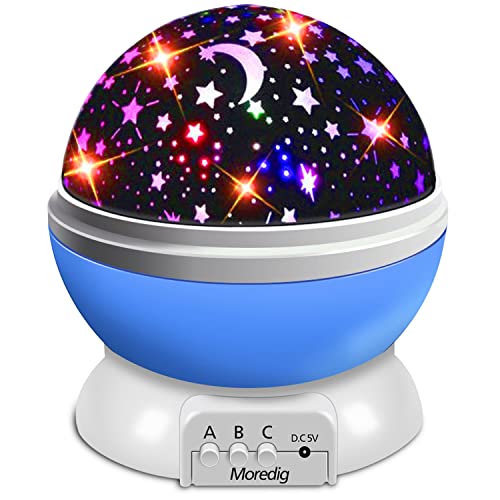 Moredig Proyector Estrellas Infantil, Proyector Bebe con 360° Rotación y 8 Modos Iluminación, Lampara Proyector Estrellas para Habitación, Regalos Bebe, Regalos Navidad, Regalos para Niños
