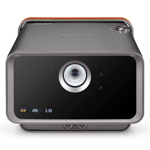 ViewSonic X10-4K Proyector SMART LED UHD portátil de corto alcance para juegos, entretenimiento familiar y doméstico con Wi-Fi Bluetooth y audio Harman Kardon - Carbón metálico