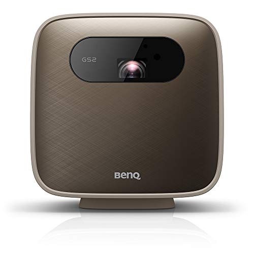 Miniproyector portátil inalámbrico BenQ GS2 para uso en exteriores, resistente a caídas y salpicaduras IPX2, Google Cast y AirPlay, altavoz Bluetooth, Wi-Fi, aplicación Smart TV, HDMI, USB-C