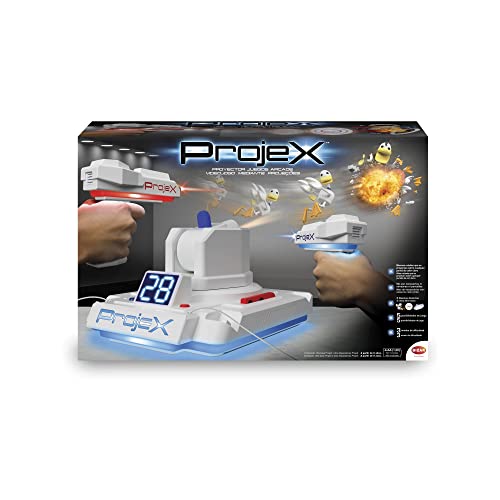 Bizak Projex Proyector de juegos arcade, 2 pistolas laser y 1 proyector de objetos animados, 3 niveles de dificultad, regalo para niños y niñas a partir de 6 años (62942703)
