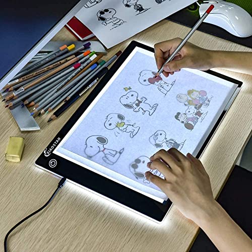 Tablero de copia LED A4, caja de luz superfina, almohadilla de dibujo, mesa de trazado, cable USB con brillo ajustable para artistas, animación, dibujo, animación, visualización de rayos X