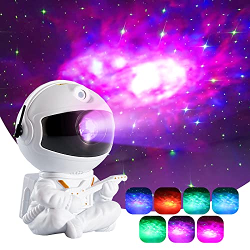 Astronaut Galaxy Projector Starry Sky Night Light, Rotación de 360° de Astronauta Proyector Estrellado Con Control Remoto,Dormitorio y Proyector de Techo, los Mejores Regalos Para Niños y Adultos