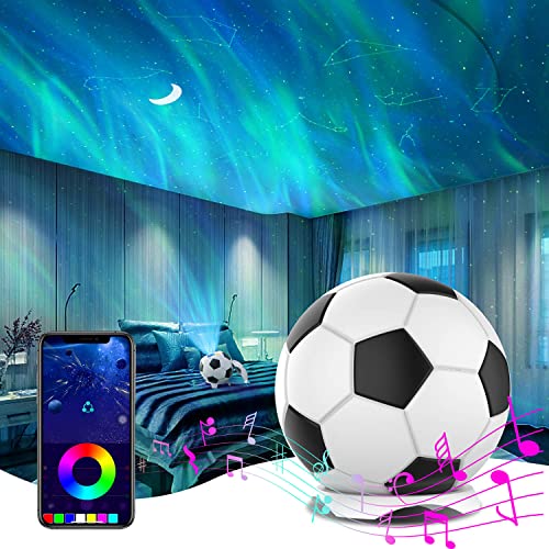 Proyector Estrellas, ZOZANEL Fútbol Proyector led Galaxy con APP/Bluetooth/Temporizador, luz nocturna de estrellas para dormitorio, regalo para niños adultos decoración de la habitación