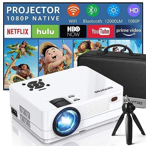 Native 1080P Projector with WiFi and Two-Way Bluetooth, Full HD Movie Projector for Outdoor Movies, 300
