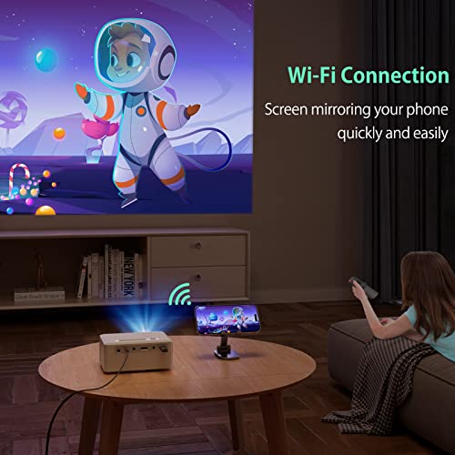 YOTON Mini Proyector Portátil WiFi Bluetooth - Nativo 720P Proyector Soporta Conexión con Móviles, Tablets, Fire Stick, iOS y Android - Ideal para Cine en Casa y Videojuegos